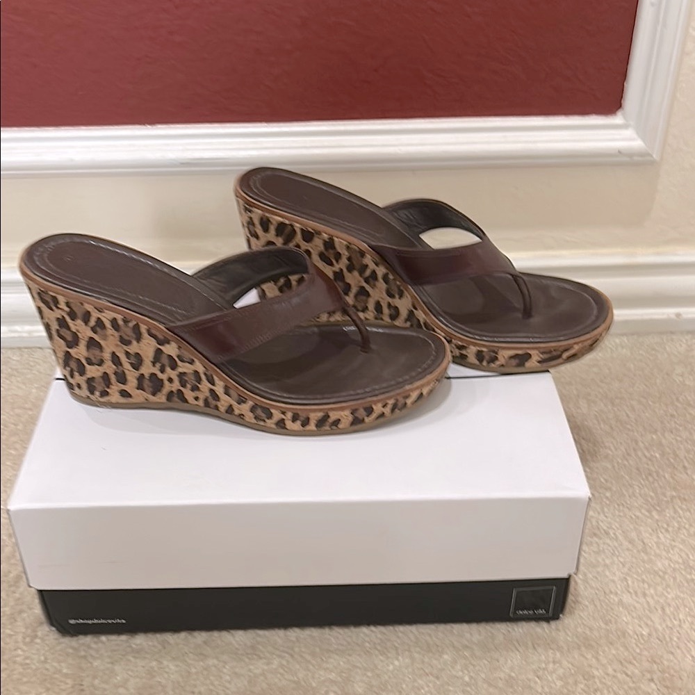 COPY - Leopard Print Wedge Sandals